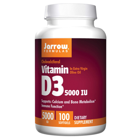 Jarrow Formulas Vitamin D3 softgels 5000 IU bottle front