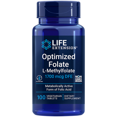 Life Extension Optimized Folate Vegetarian Tablets 1700 MCG bottle front