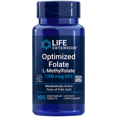 Optimized Folate – L-Methylfolate – 1,700 MCG (100 Vegetarian Tablets)