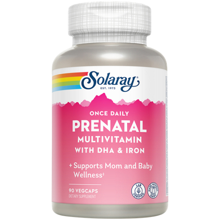 Solaray Once Daily Prenatal Multivitamin with DHA and Iron bottle front