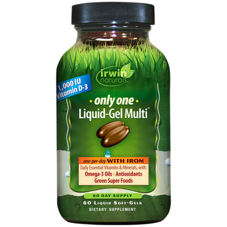 Irwin Naturals Only One Liquid-Gel Multivitamin bottle front