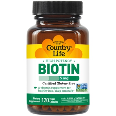 Biotin for Hair, Skin & Nails Support - 5 MG (120 Vegan Capsules)