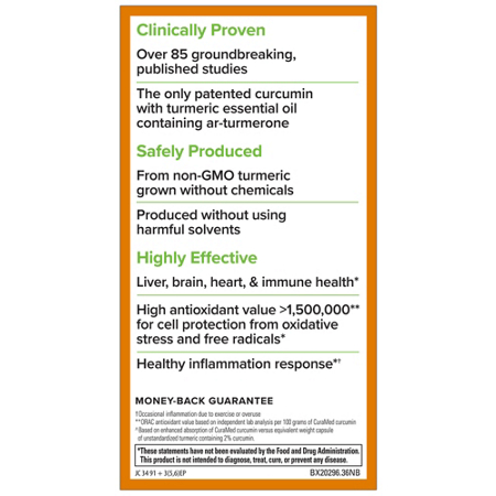 CuraMed Super Absorption Curcumin 750 MG label view 4