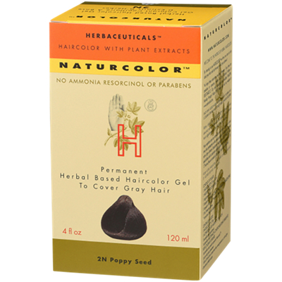 Natural Hair Color - Herbal Based & Permanent - 2N Poppy Seed (4 Fluid Ounces)