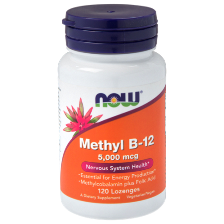 Now Foods B12 & Folic Acid lozenges bottle front