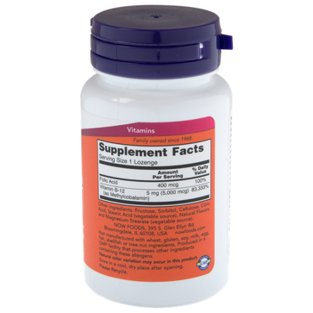 Supplement Facts for Methyl B12 5000 MCG lozenges