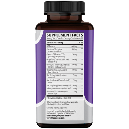 Life Seasons Urinari-X Supplement Facts Label