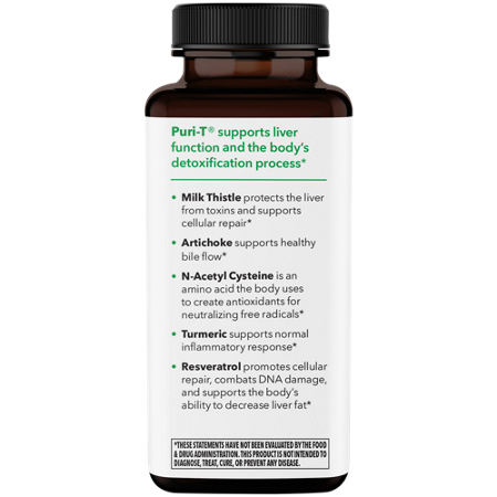 Puri-T for Liver Support with Milk Thistle & NAC bottle view 4