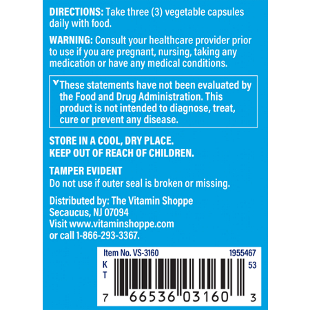 The Vitamin Shoppe Plant Calcium Bone Formula Capsules Directions