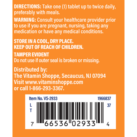 Directions for The Vitamin Shoppe Alpha Lipoic Acid 100 MG Tablets