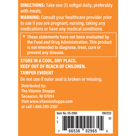 Directions for The Vitamin Shoppe Lecithin softgels 1200 MG