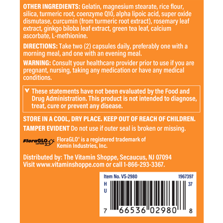Directions for The Vitamin Shoppe Opti-Vue with FloraGLO Lutein Capsules