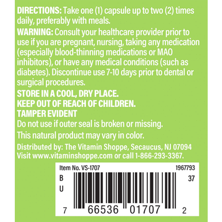 The Vitamin Shoppe Ginkgo Biloba directions