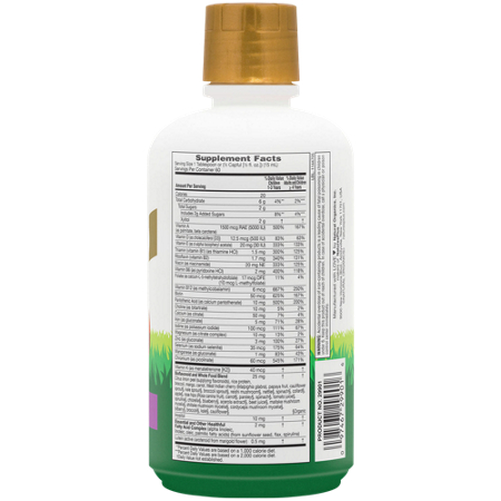 Natures Plus Animal Parade Gold Liquid Multivitamin for Kids Berry bottle back