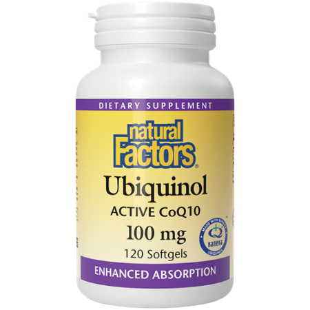 Natural Factors Ubiquinol Active CoQ10 softgels 100 MG bottle front