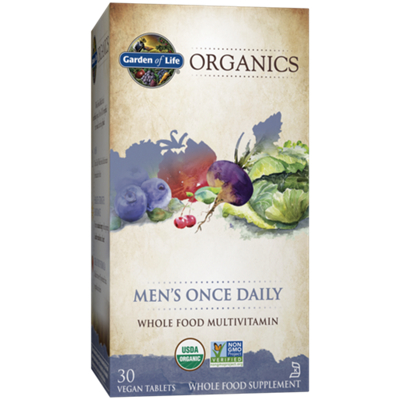Garden of Life Organics Men’s Once Daily – Whole Food Multivitamin (30 Vegan Tablets)