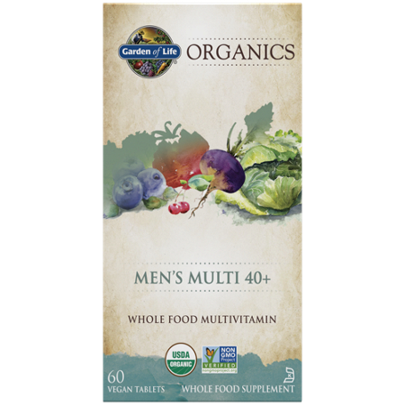 Garden of Life Organics Mens Multi 40 Whole Food Multivitamin box front