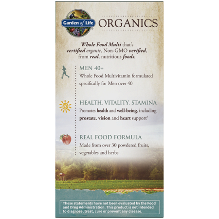 Garden of Life Organics Men's Multi 40 Plus multivitamin tablets view 4