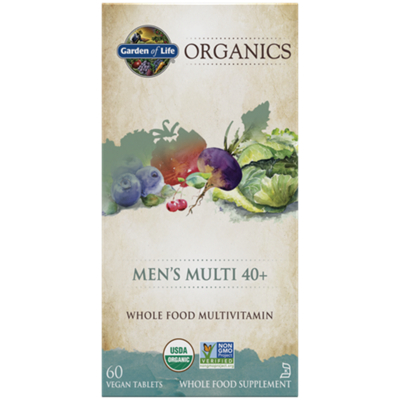 Garden of Life Organics Men’s Multi 40+ – Whole Food Multivitamin (60 Vegan Tablets)