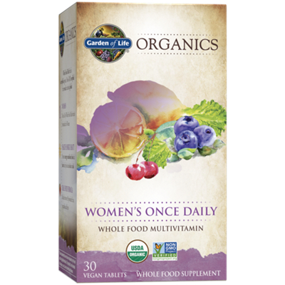 Garden of Life Organics Women’s Once Daily – Whole Food Multivitamin (30 Vegan Tablets)