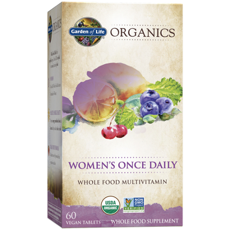 Garden of Life Organics Womens Once Daily Whole Food Multivitamin box front