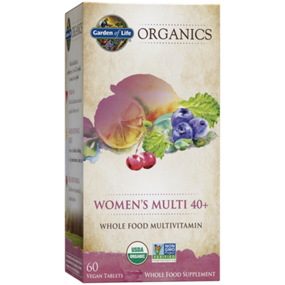 Garden of Life Organics Women’s Multi 40+ – Whole Food Multivitamin (60 Vegan Tablets)
