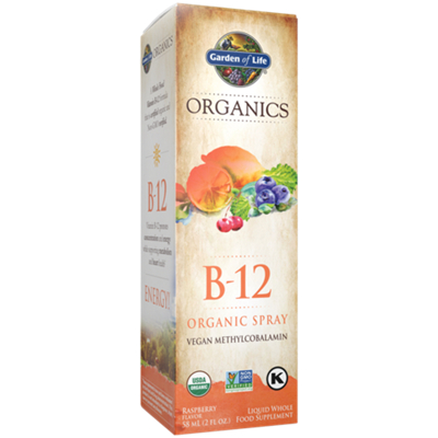 Garden of Life Organics Whole Food Vitamin B-12 Spray – 500 MCG – Raspberry (2 fl. oz.)