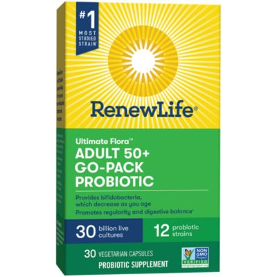 Renew Life Ultimate Flora Adult 50+ Probiotic Go Pack - 30 Billion CFUs ...