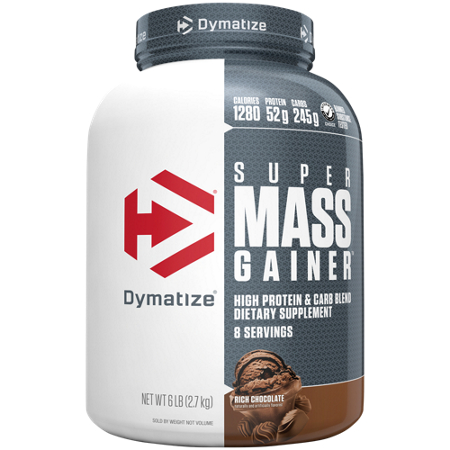 Dymatize Nutrition Super Mass Gainer Rich Chocolate powder front