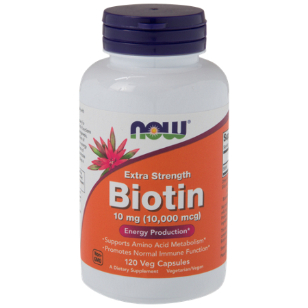 Now Foods Extra Strength Biotin Vegetarian Capsules 10000 MCG bottle front