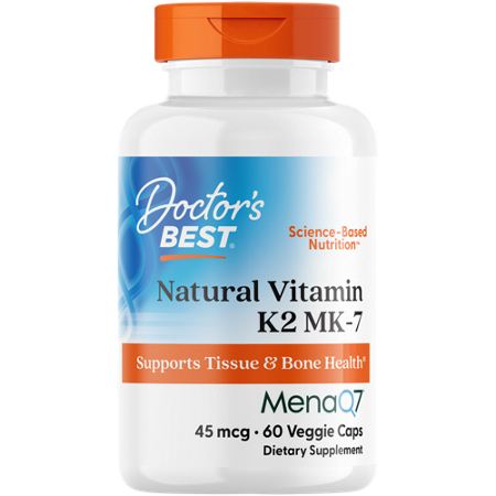 Doctors Best Natural Vitamin K2 MK-7 veggie caps 45 MCG bottle front