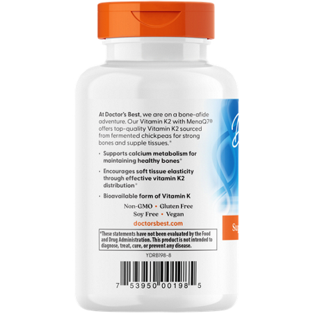 Doctors Best Natural Vitamin K2 MK-7 Vegetarian Capsules 45 MCG view 4