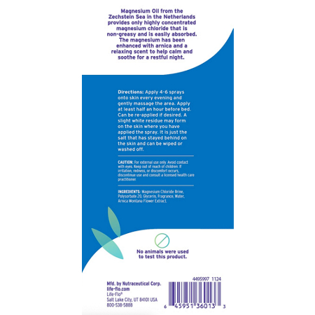 Directions for Life-Flo Health Care Magnesium Oil Night Spray