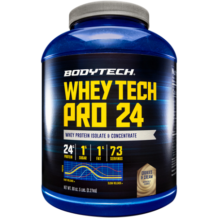BodyTech Whey Tech Pro 24 Whey Protein Isolate Concentrate Powder front
