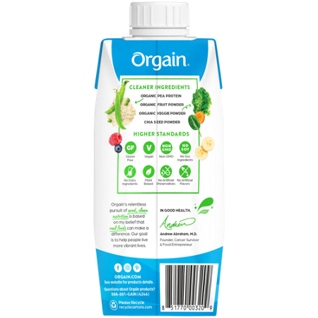 Orgain Organic Plant-Based Vegan Protein Shake Vanilla Bean view 6