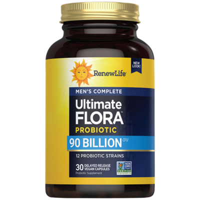 Ultimate Flora Men's Complete Probiotic - 90 Billion CFUs (30 Vegetable Capsules)