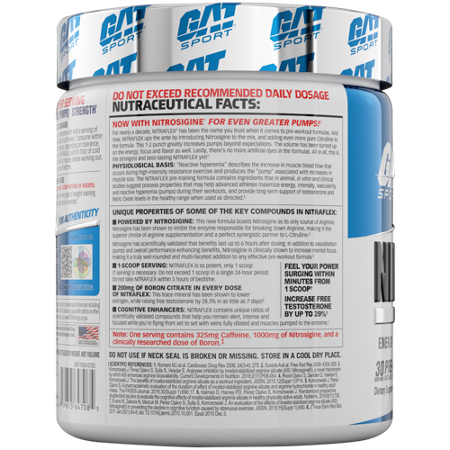 GAT Sport Nitraflex High Intensity Pre-Workout Blue Raspberry view 4