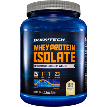 BodyTech Whey Protein Isolate French Vanilla container front
