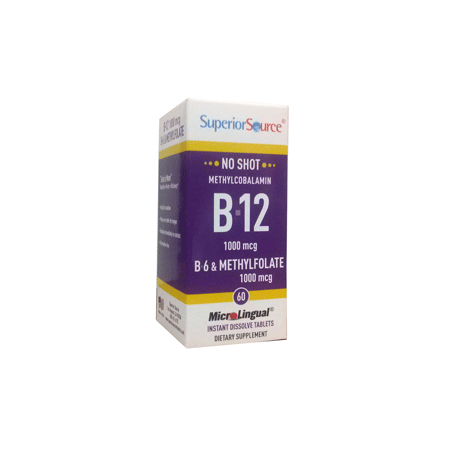 Superior Source B12 B6 MethylFolate dissolving tablets box front