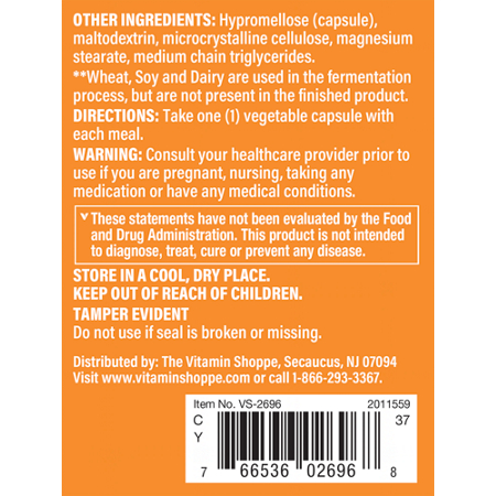 Directions for The Vitamin Shoppe Digest Extra Vegetarian Capsules