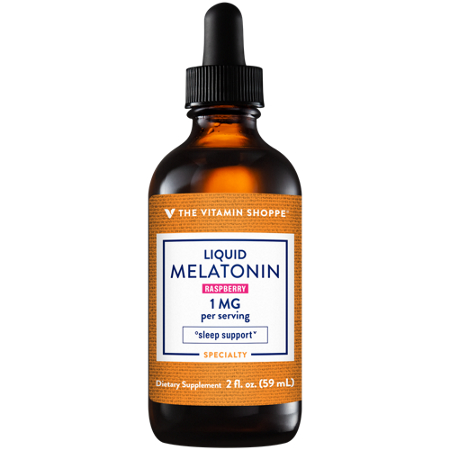 The Vitamin Shoppe Liquid Melatonin Raspberry bottle front