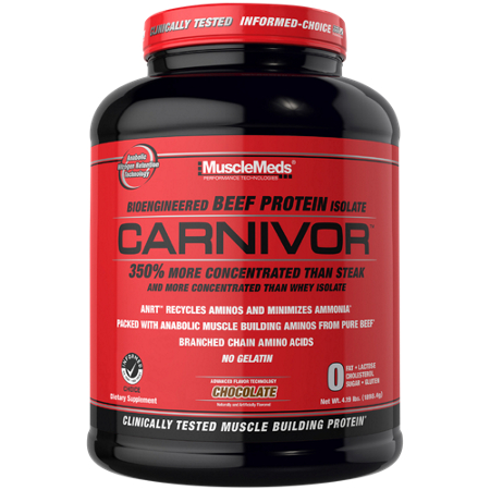 MuscleMeds Carnivor Beef Protein Isolate Chocolate container front