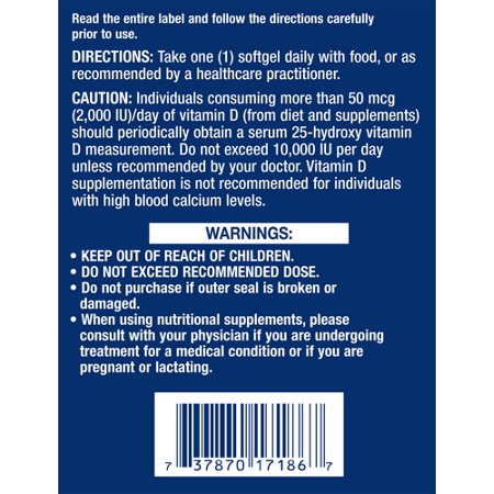 Directions for Life Extension Vitamin D3 7000 IU