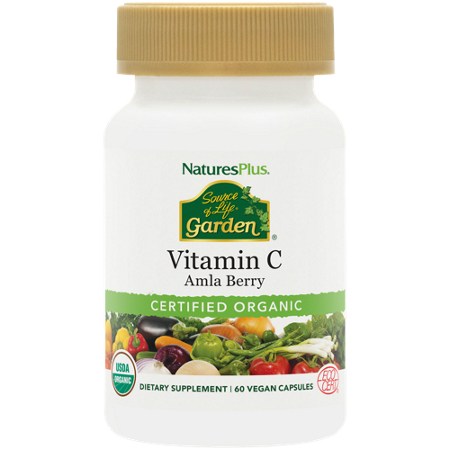 Natures Plus Source of Life Garden Organic Vitamin C Vegetarian Capsules front