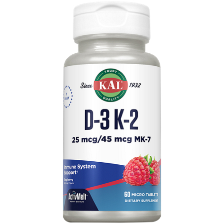 KAL D3 & K2 micro tablets bottle front