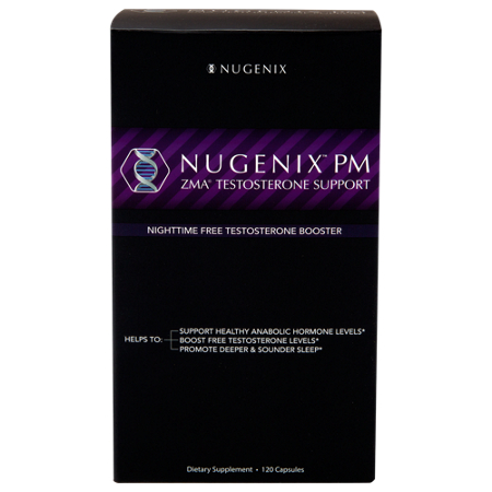 Nugenix ZMA Testosterone Support PM Nighttime Booster box view 2