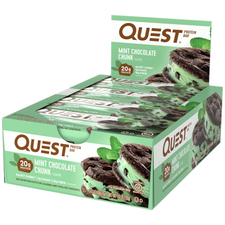 Quest Protein Bar Mint Chocolate Chunk box front