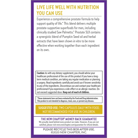 Directions for New Chapter Prostate 5 LX