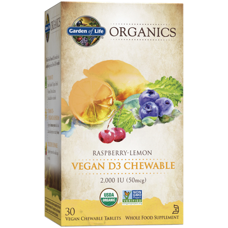 Garden of Life Organics Vegan D3 Raspberry Lemon box front