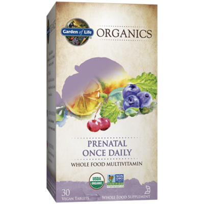 Garden of Life Organics Whole Food Prenatal Multivitamin – Once Daily (30 Vegan Tablets)